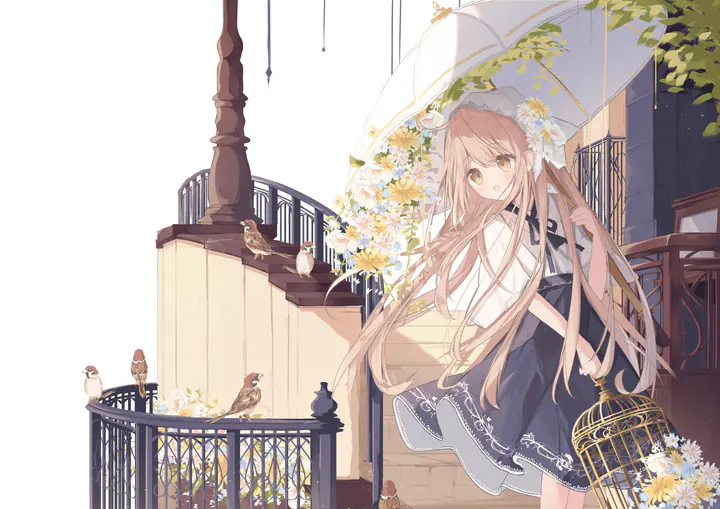 插画收藏：傘と女の子_134568901